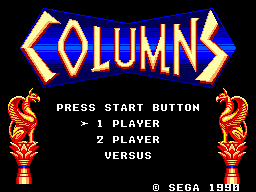 Columns title screen for Sega Master System